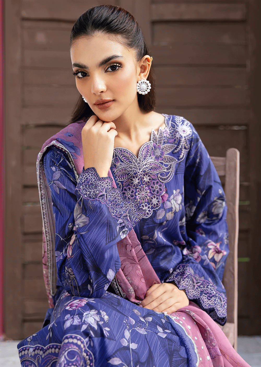 N-509 - Unstitched - Ramsha Rangrez Lawn Collection Vol 5 2024 - Memsaab Online