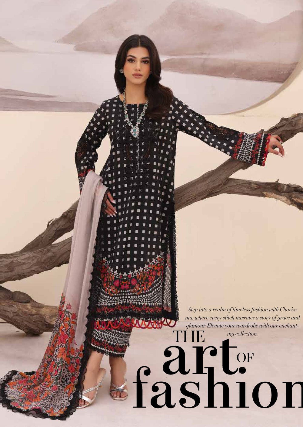 CN-09 - Unstitched - Charizma Naranji Summer Spring Volume 01 2024 - Memsaab Online