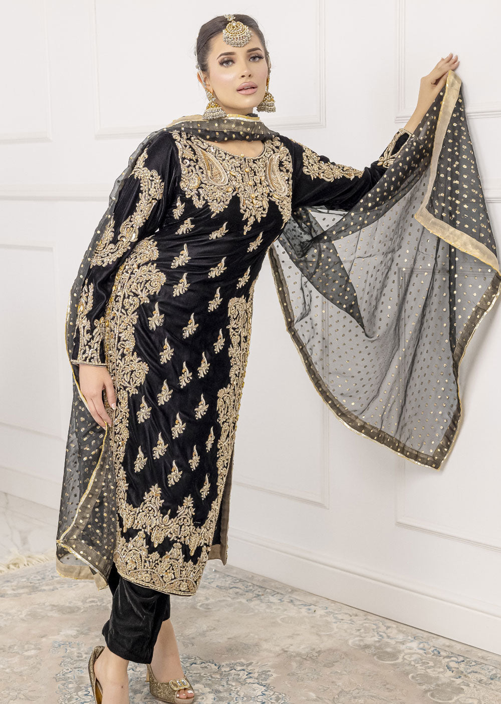 SRB1209 - Imaad - black Sehrish.B Designer - Memsaab Online