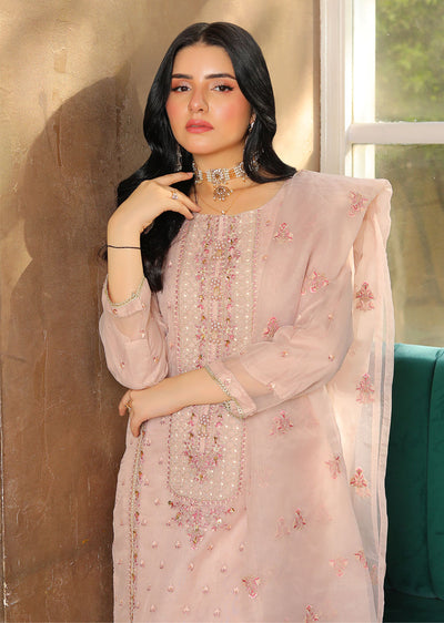 KLD307 Dania - Lilac Readymade Organza Suit - Memsaab Online