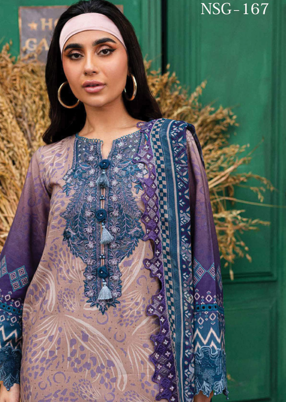 NSG-167 - Unstitched - Nureh Gardenia Collection 2024 - Memsaab Online