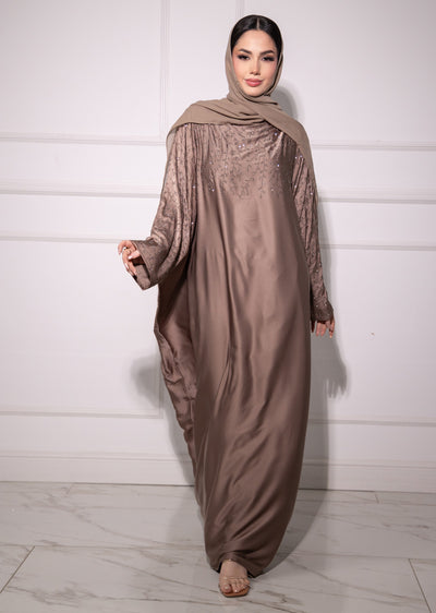 DSL-202 Haya - Taupe Abaya - Memsaab Online