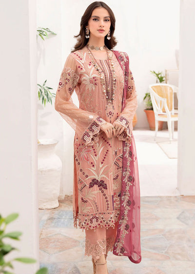 A-702-R - Readymade - Ramsha Chevron Chiffon Collection Vol 7 - Memsaab Online