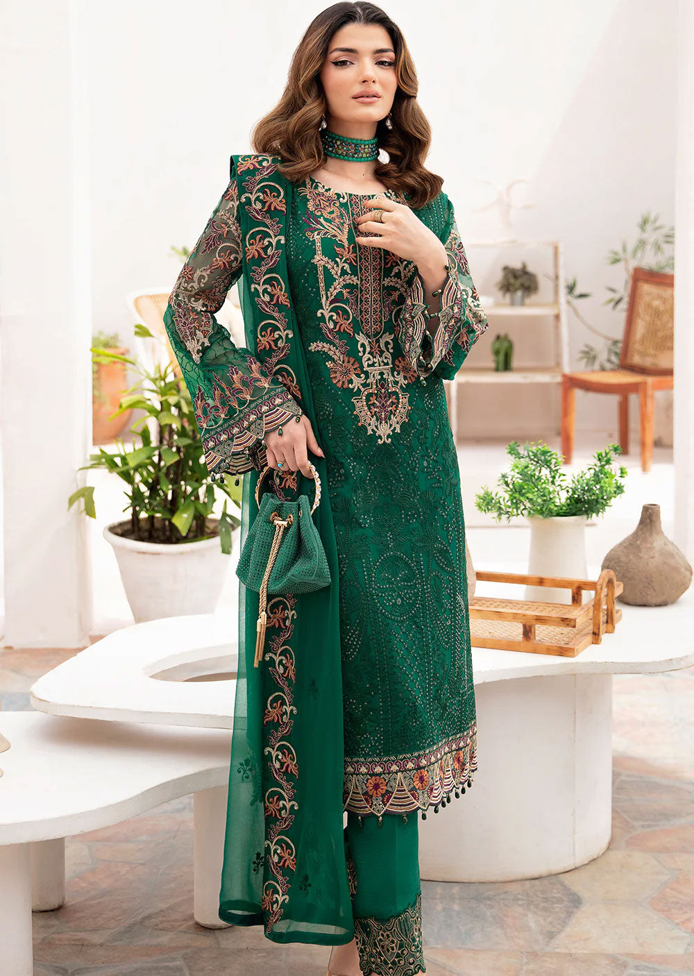 A-704-R - Readymade - Ramsha Chevron Chiffon Collection Vol 7 - Memsaab Online