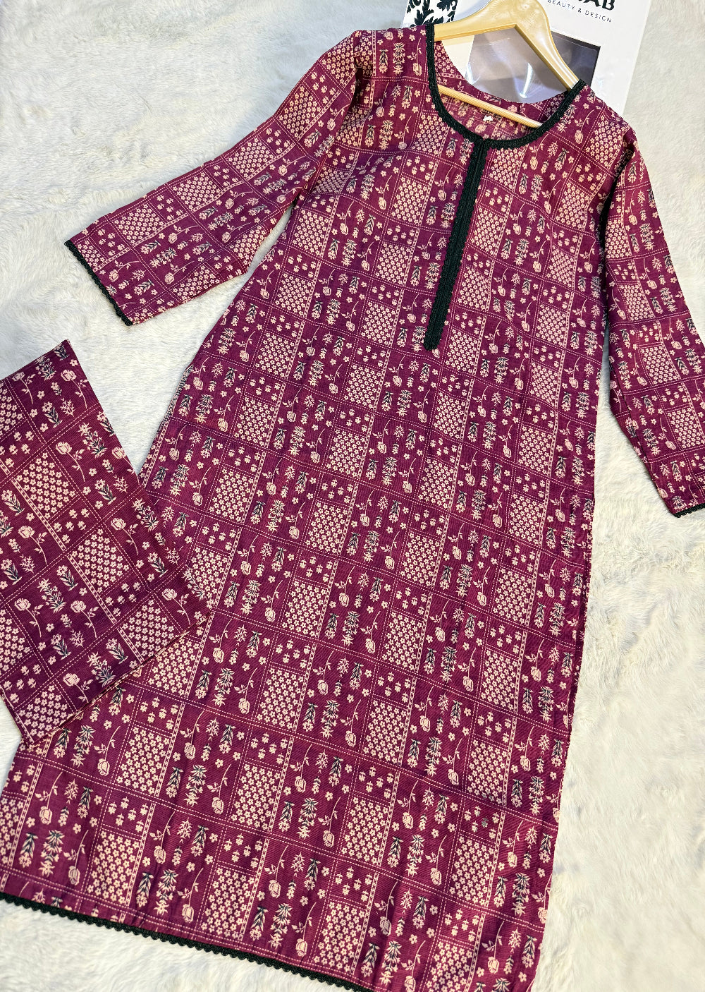 SLMN-28 Readymade Khaddar Co-ord - Memsaab Online