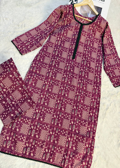 SLMN-28 Readymade Khaddar Co-ord - Memsaab Online