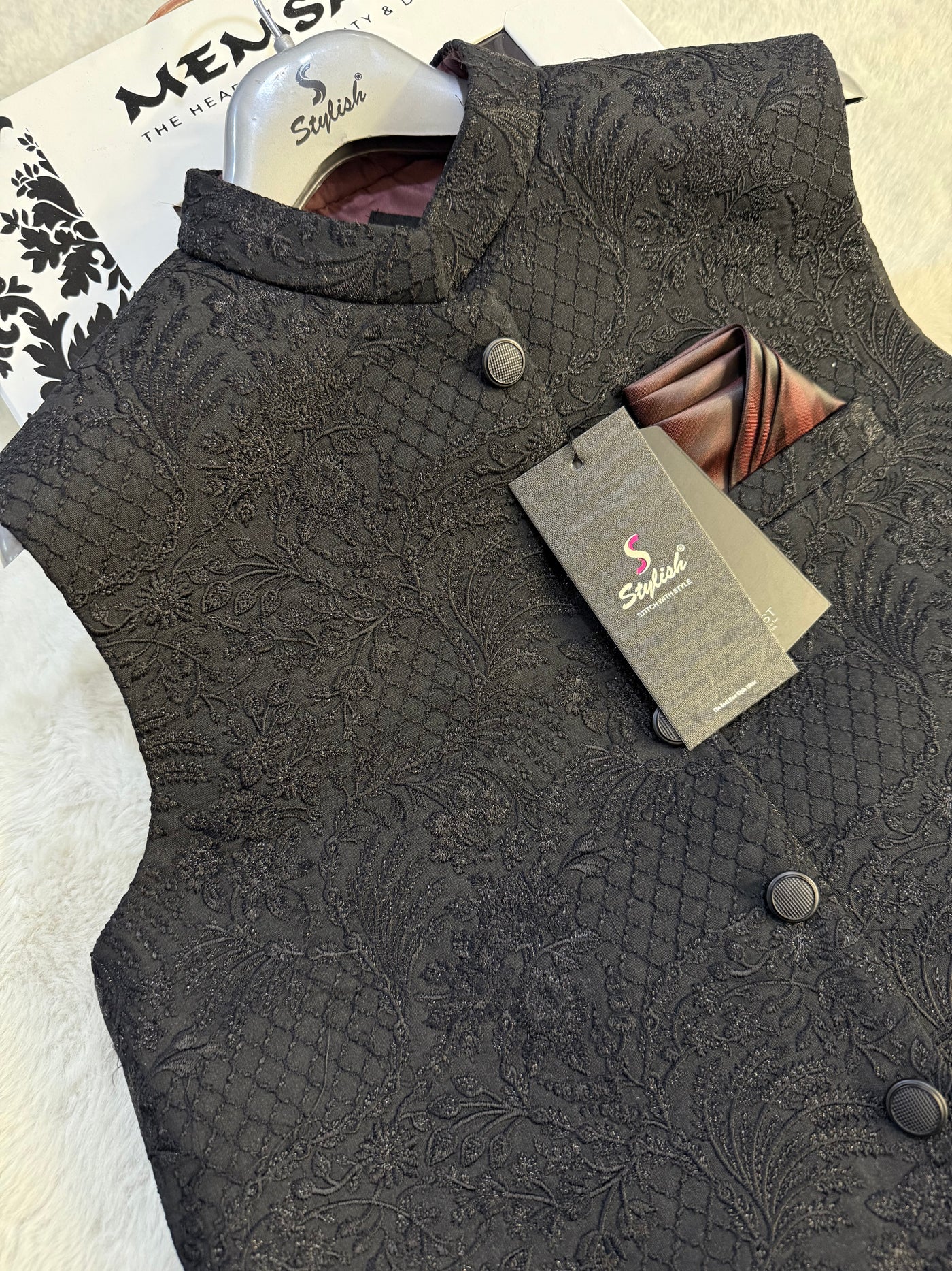 GS-5076 Readymade Elegant Embroidered Waistcoat 2025 - Memsaab Online