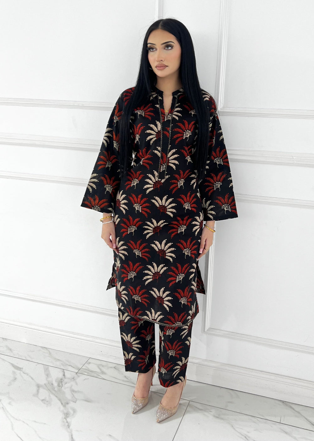 SLMN-47 Readymade Khaddar Co-ord - Memsaab Online