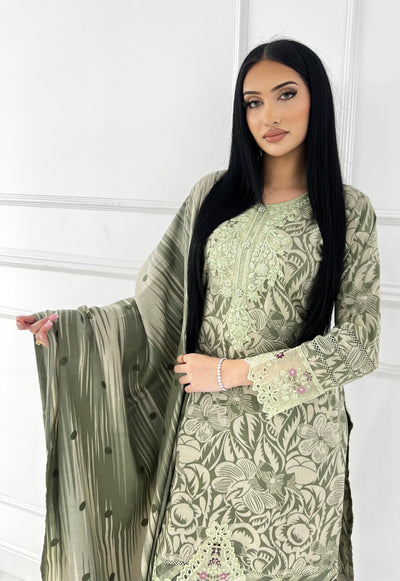 MDNA-27 - Readymade Embroidered Dhanak Outfit - Memsaab Online