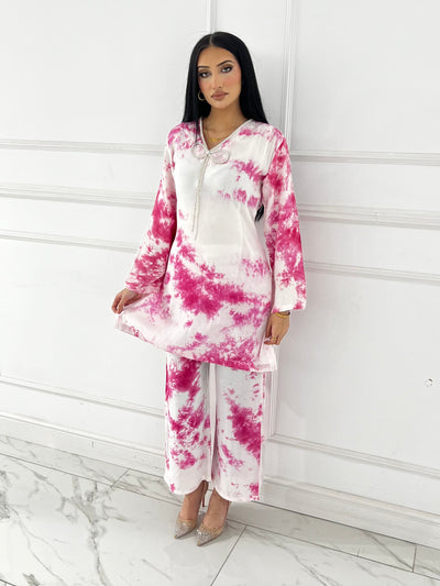 RBY-137- Tye & Dye Crepe 2 Piece Co-ord - Memsaab Online