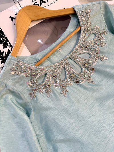 ASB-11 - Frozi Readymade Raw Silk - Memsaab Online