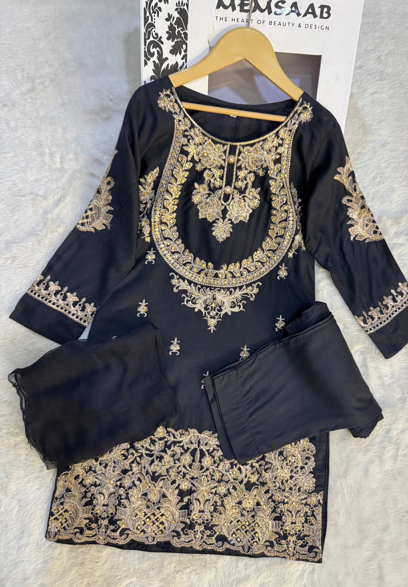 HK128 Rahat White Readymade Mother & Daughter Suit - Memsaab Online