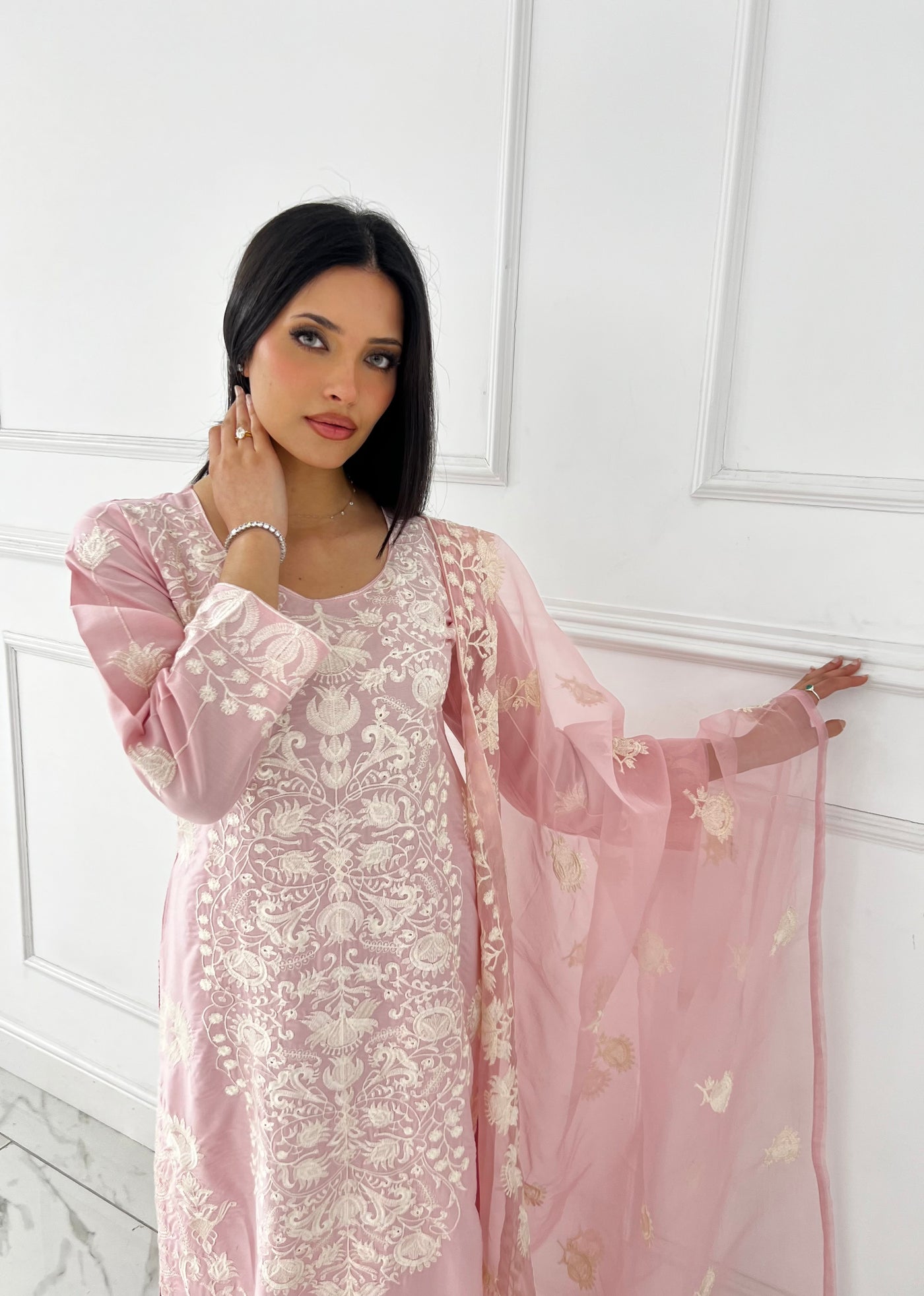 HK300 Readymade - Mother & Daughter Linen Outfit 2025 - Memsaab Online