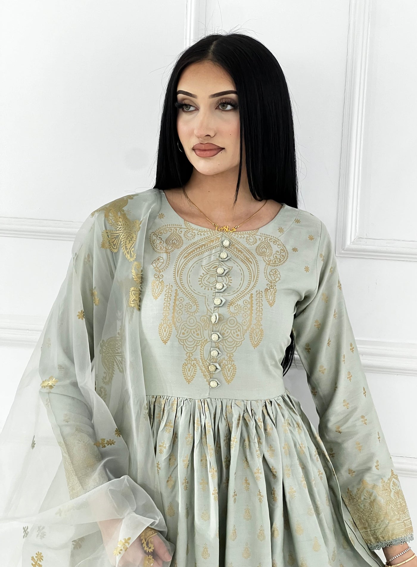 HK245 Gavinchi -Mint Readymade Mother & Daughter Dress - Memsaab Online