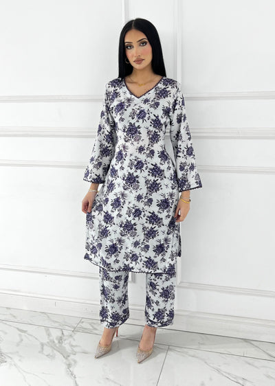 BUT-137- Readymade linen Printed suit 2025 - Memsaab Online