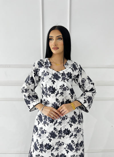 BUT-118- White- S.Prints Printed Lawn Co-ords - Memsaab Online