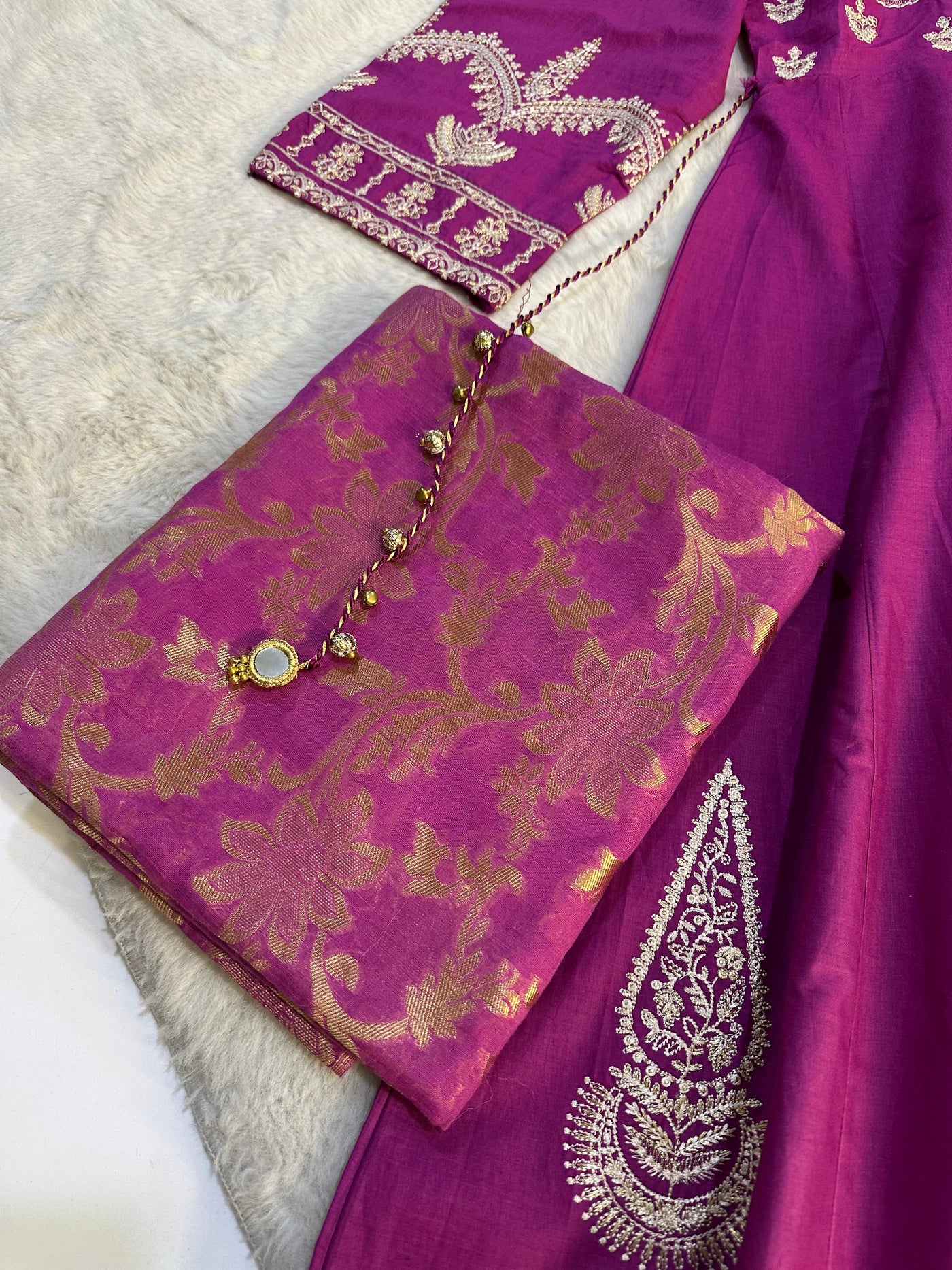 HSS-15 Mahrani Readymade Purple Dress - Memsaab Online