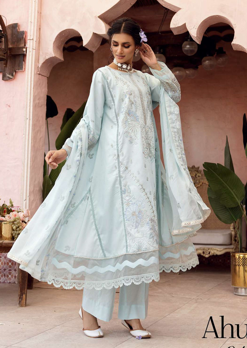 AHU - Readymade - Brocade Embroidered Lawn Collection 2023 - Memsaab Online