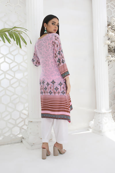 AMT42002 Saleha - Pink/Blue Lawn Kurti - Memsaab Online