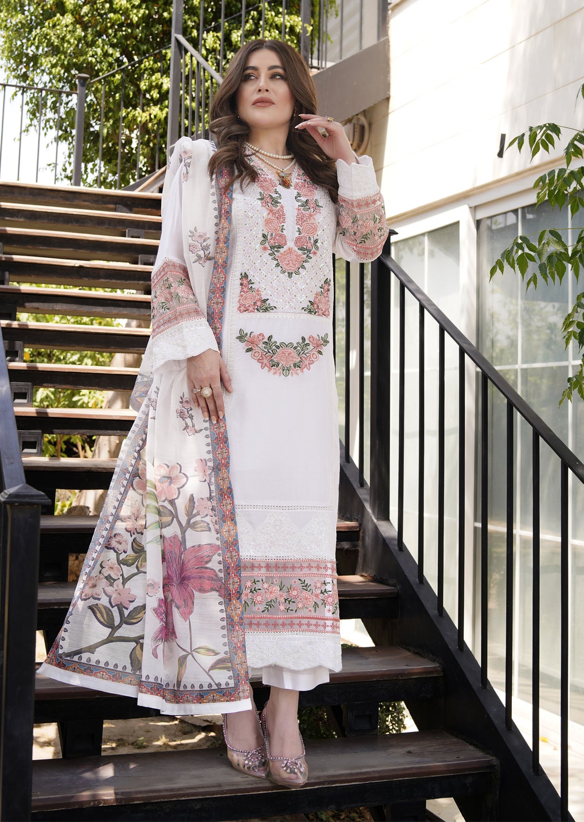 ATR-1131 - Off White - Sehrish B Lux Cotton - Memsaab Online