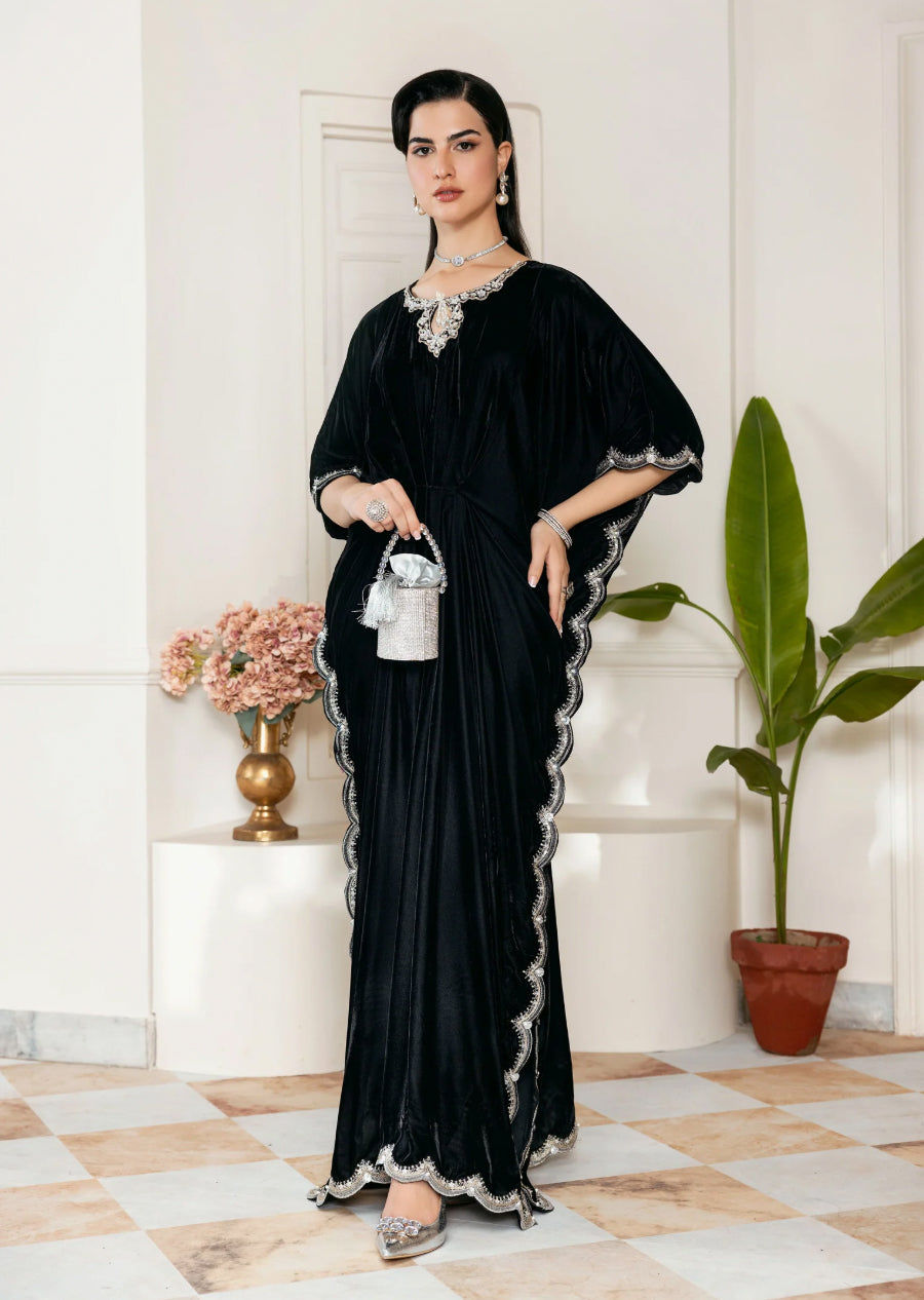 AIN-201 Ain Luxury Velvet Poocho - Memsaab Online