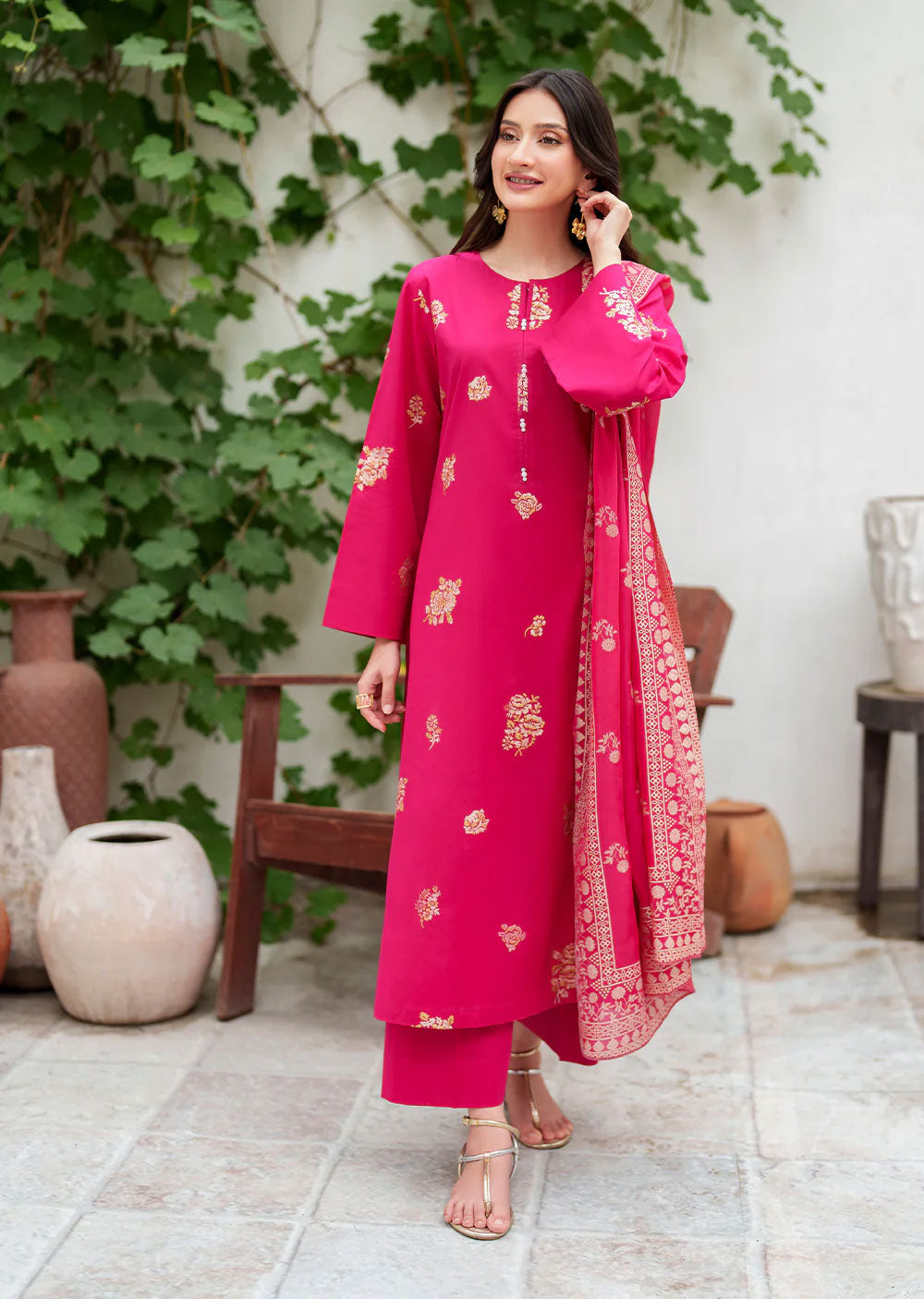 GRT-20 - Almirah - Readymade 3 Piece Cotton Suit - Memsaab Online