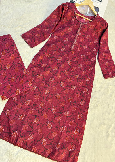 SLMN-34 Readymade Khaddar Co-ord - Memsaab Online