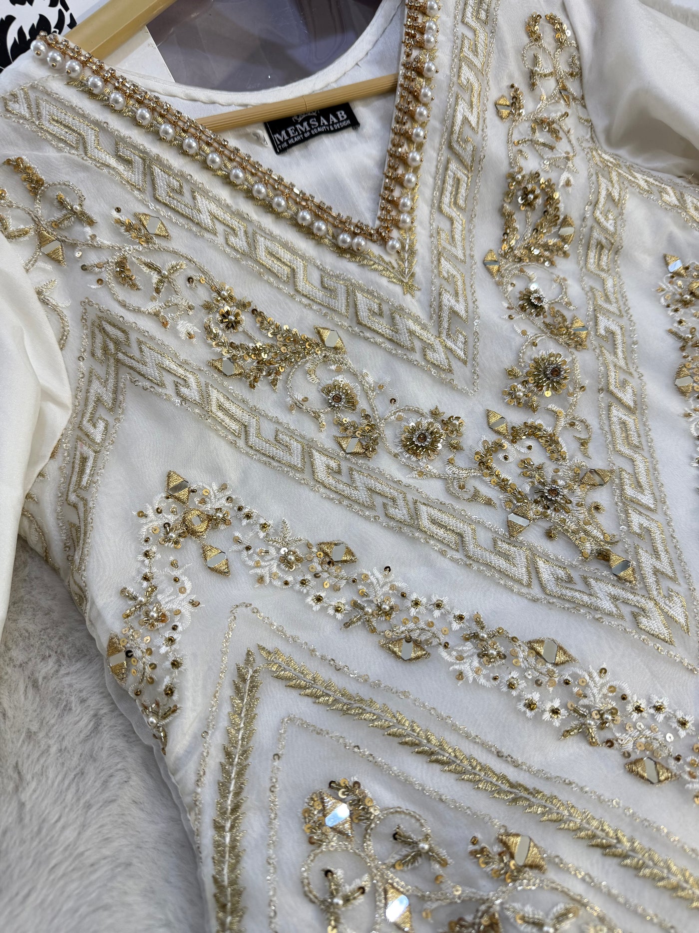 SRB109 - Meherma - Readymade Off White Suit - Memsaab Online