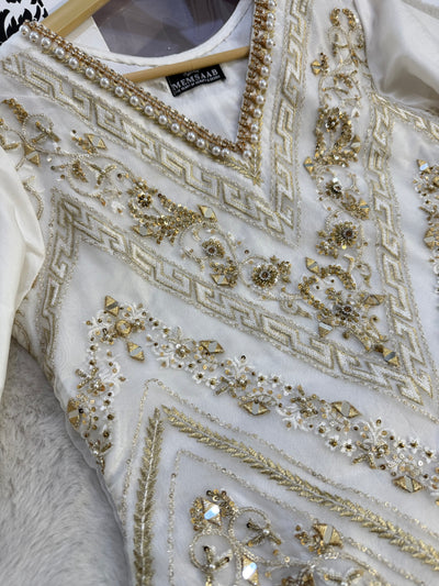 SRB109 - Meherma - Readymade Off White Suit - Memsaab Online