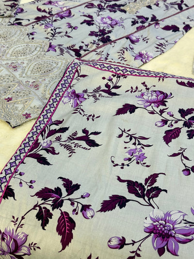 MDNA-24 - Readymade Embroidered LINEN Outfit - Memsaab Online