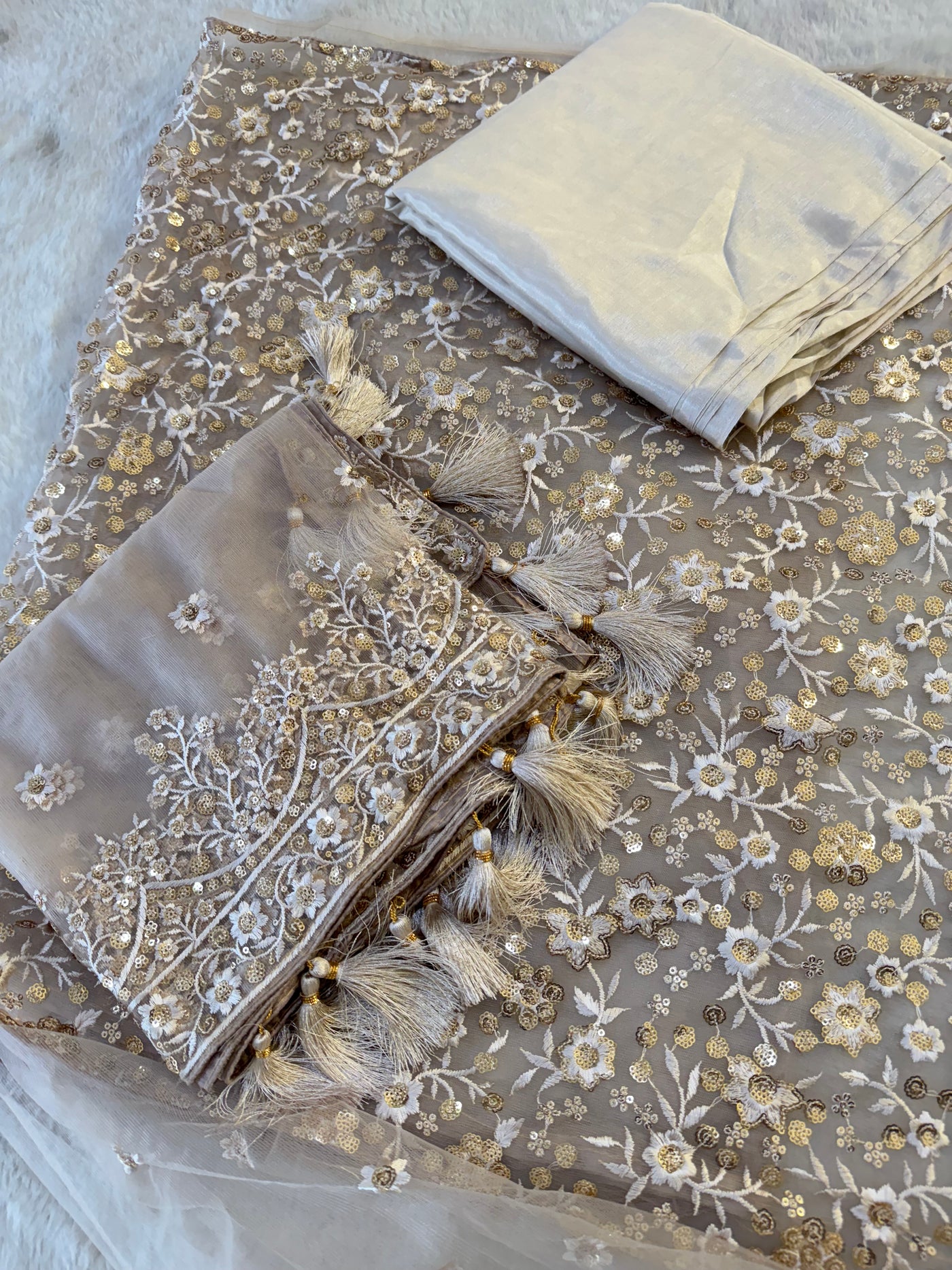 ASF8899 - Unstitched - Heavy Net Sequence Suit - Memsaab Online