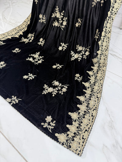 SMV103 Embroidered Velvet Shawl