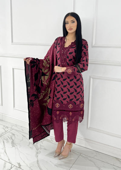 MDNA-23 - Readymade Embroidered Dhanak Outfit - Memsaab Online