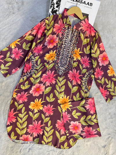 SMR3204- Readymade Silk 2 Piece Suit - Memsaab Online