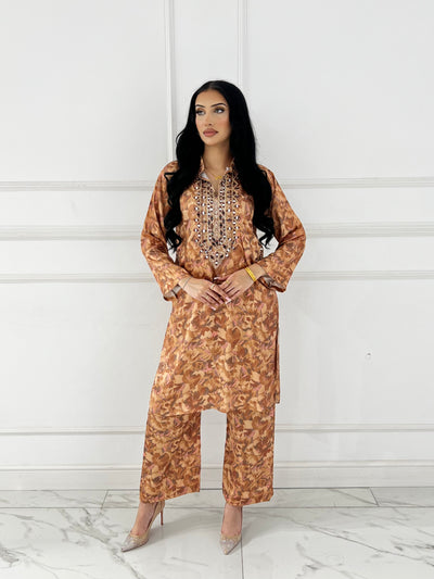 SMR3104- Readymade Silk 2 Piece Suit - Memsaab Online