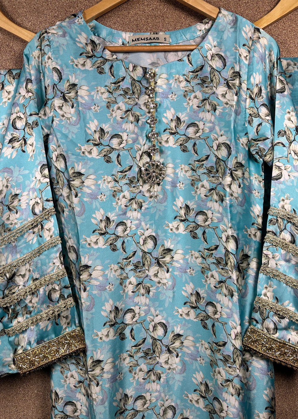 SMRPT-01 - Blue - Winter Silk Suit 2025 - Memsaab Online