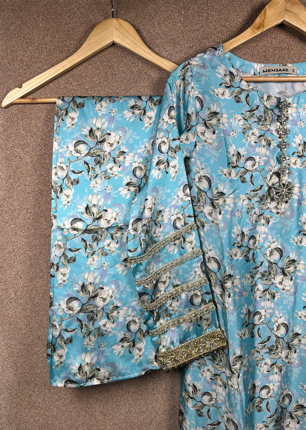 SMRPT-01 - Blue - Winter Silk Suit 2025 - Memsaab Online