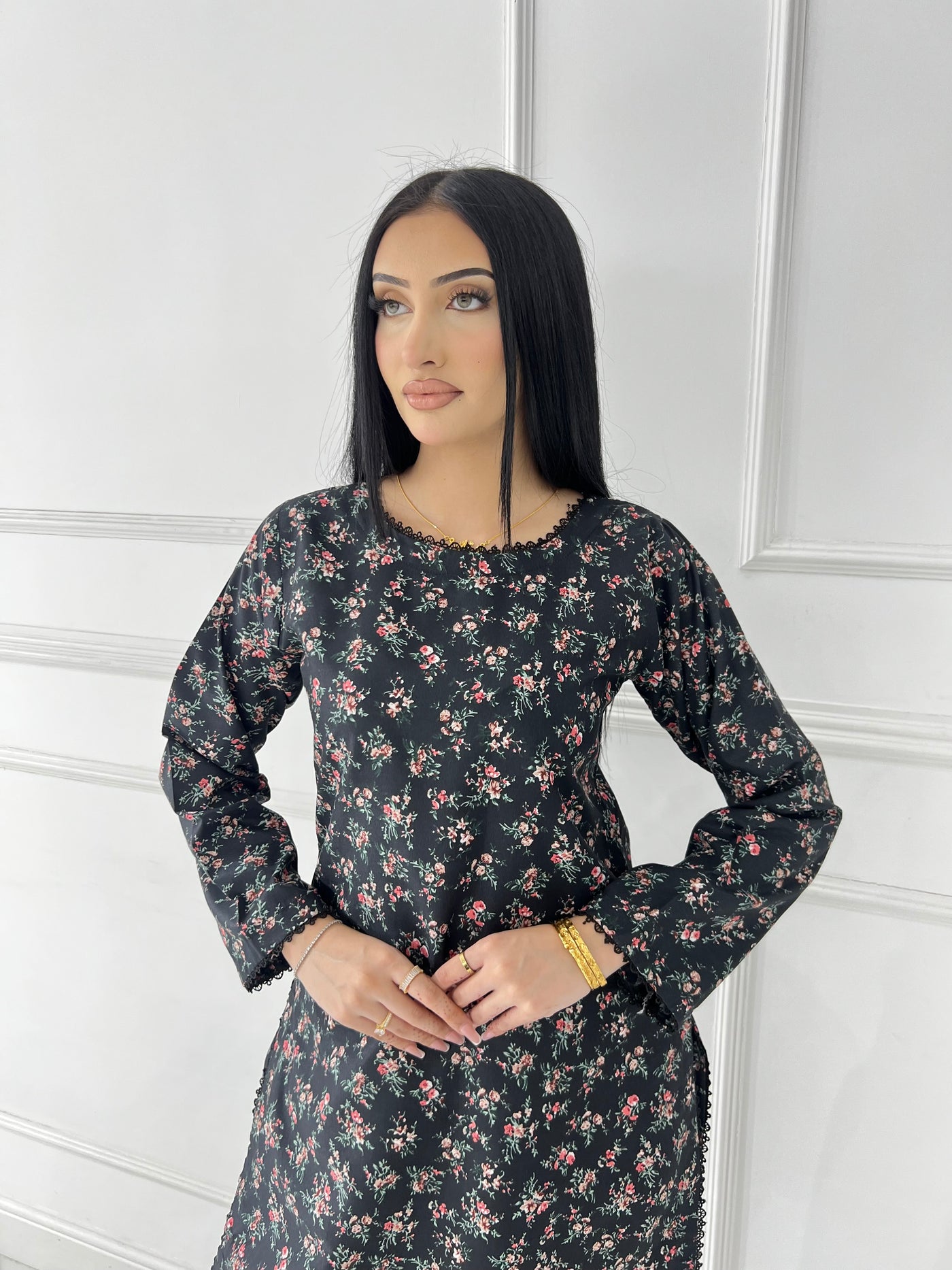 BUT-108 - Black - S.Prints Printed Lawn Co-ords - Memsaab Online