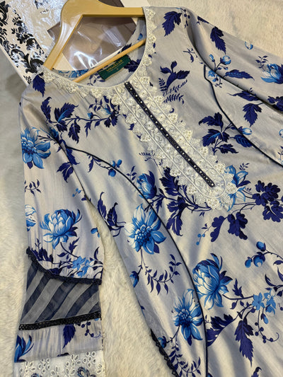 MDNA-25 - Readymade Embroidered LINEN Outfit - Memsaab Online