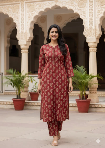 SLMN-12 Readymade Khaddar Co-ord - Memsaab Online