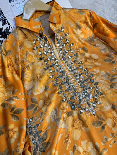 SMR3204- Readymade Silk 2 Piece Suit - Memsaab Online