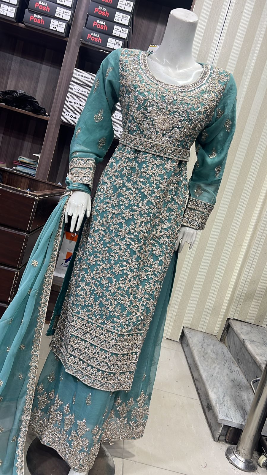 SHAZ9009 Chiffon Ghotta Work Suit - Memsaab Online