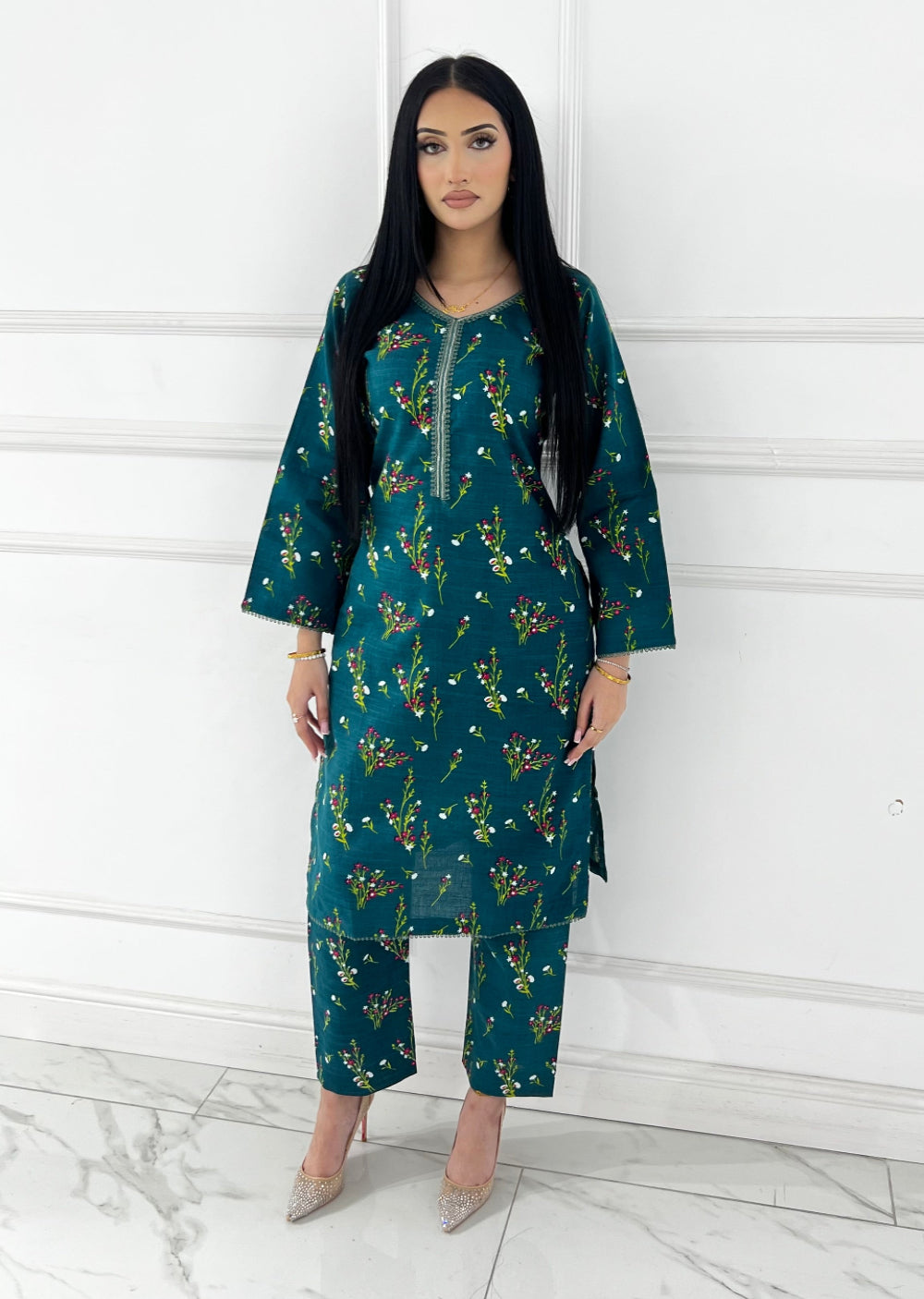 SLMN-49 Readymade Khaddar Co-ord - Memsaab Online