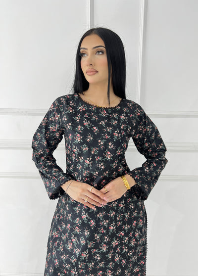 BUT-108 - Black - S.Prints Printed Lawn Co-ords - Memsaab Online