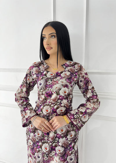 BUT-109 - Nude Perple - S.Prints Printed Lawn Co-ords - Memsaab Online