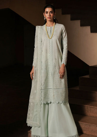 AYL24-03 - Celadon - Unstitched - Festive Chickenkari Lawn Collection 2024 - Memsaab Online