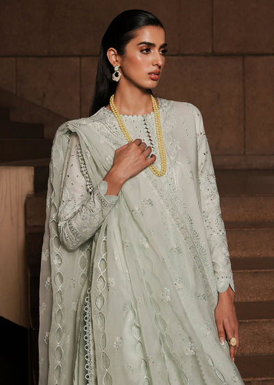 AYL24-03 - Celadon - Unstitched - Festive Chickenkari Lawn Collection 2024 - Memsaab Online