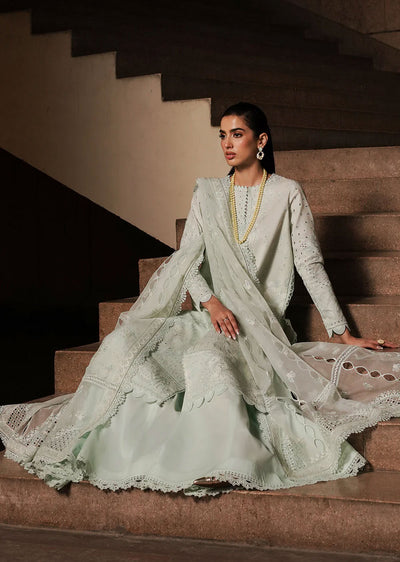 AYL24-03 - Celadon - Unstitched - Festive Chickenkari Lawn Collection 2024 - Memsaab Online