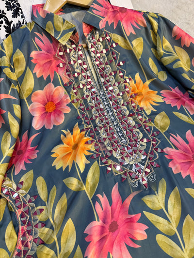 SMR3204- Readymade Silk 2 Piece Suit - Memsaab Online