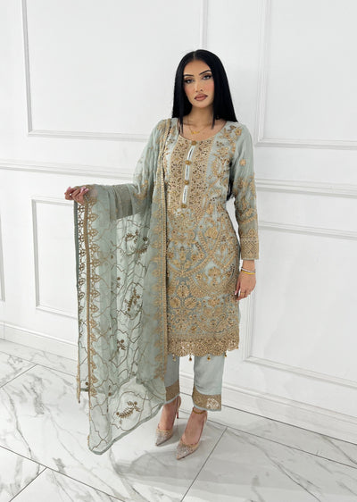 PS0828 Readymade Chiffon Suit - Memsaab Online